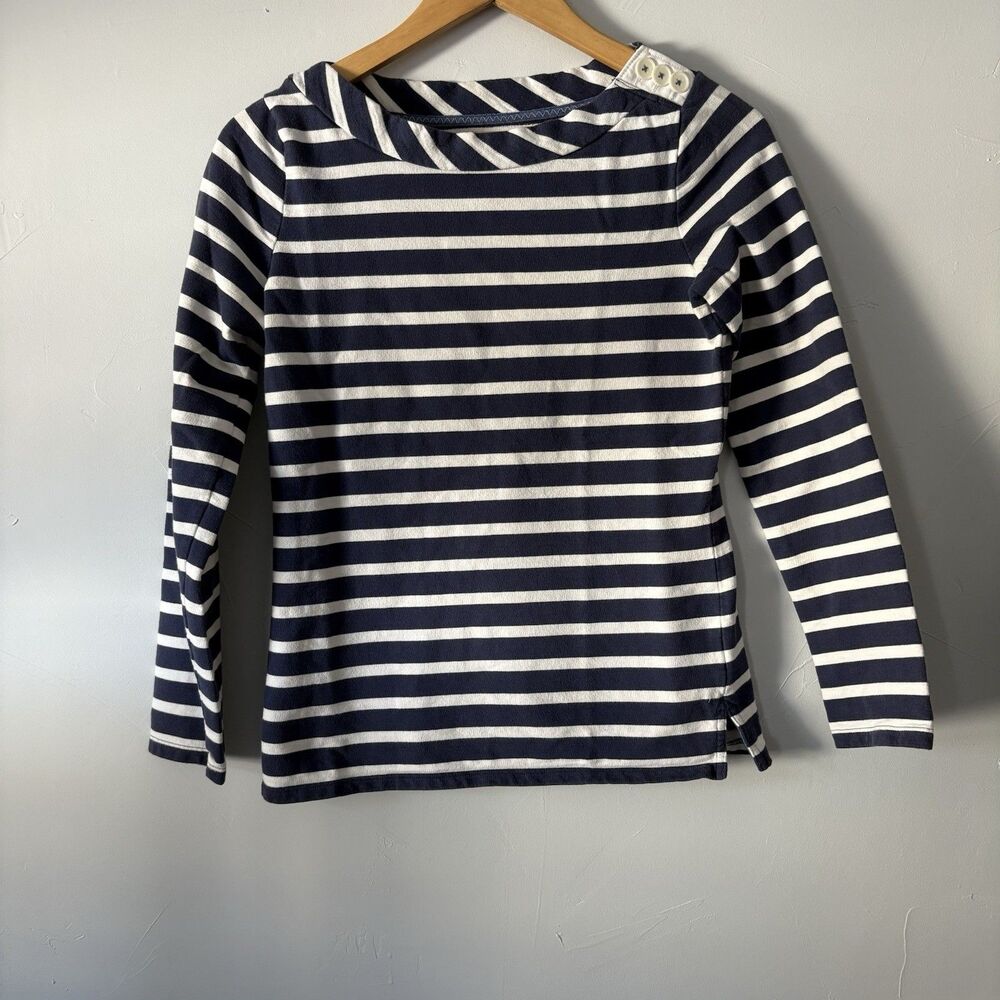 Boden Nautical Navy and White Stripe Shirt Women Size 2